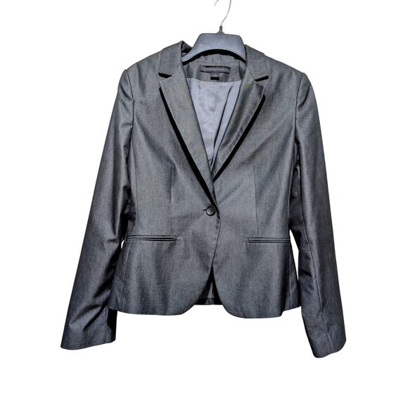 Express Design Studio Women’s Blazer – Gray Pinstripe, Size 8 - Picture 1 of 5